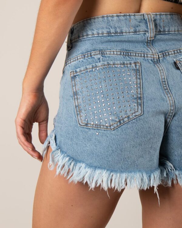 SHORT JEAN CON STRASS - Imagen 2